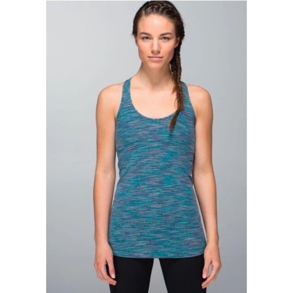 Lululemon Cool Racerback Tank Wee Are‎ From Space Blue Tropics S Size 4 Athletic